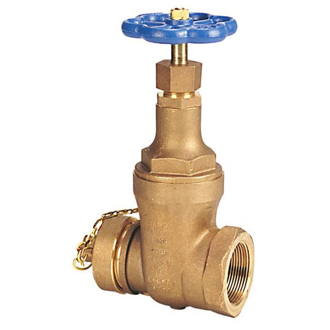 (Nibco Part#:  NL0100E) T-103-HC - Gate Valve - Bronze, Fire Protection, Hose Cap and Chain