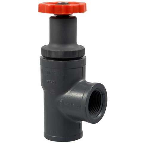 (Nibco Part#:  MA518AA) T45AC-V - Angle Globe Valve - Threaded, PVC Schedule 80, FKM