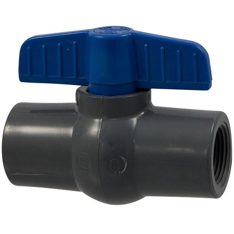 (Nibco Part#:  MA065A6) T45CE-E - Ball Valve - Threaded, Compact Economy, PVC Schedule 80, EPDM