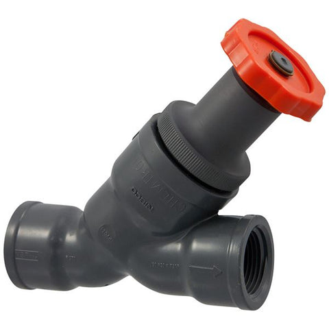 (Nibco Part#:  MA512A4) T45YP-V - Y-Pattern Globe Valve - Threaded, PVC Schedule 80, FKM