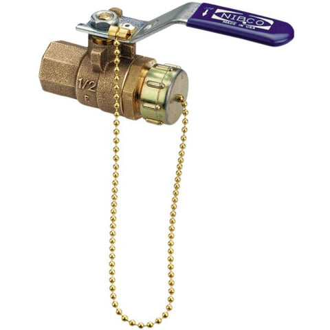 (Nibco Part#:  NL978X6) T-585-66-LF-HC - Two-Piece Bronze Ball Valve - Lead-Free*, Full Port, Stainless Steel Trim, Threaded, Hose Connection