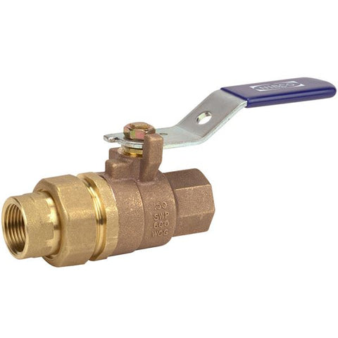 (Nibco Part#:  NL95FH6) T-585-70-SU - Two-Piece Bronze Ball Valve - Single Union End, Threaded