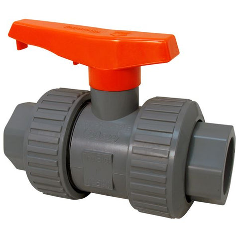 (Nibco Part#:  MA932U6) U45TB-E - Ball Valve - Model D, Universal Ends, Tru-Bloc True Union, PVC Schedule 80, EPDM