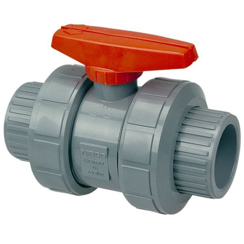 (Nibco Part#:  MB611AF) S51TB-E - Ball Valve - Model C, Socket, Tru-Bloc True Union, Corzan CPVC Schedule 80, EPDM